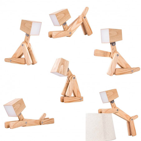 Lampe bois design chien