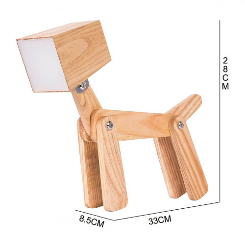 Lampe bois design chien