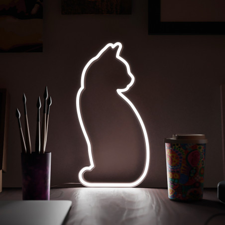 Lampe neon silhouette chat