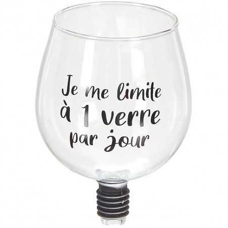 Verre bouchon de bouteille Je me limite ...