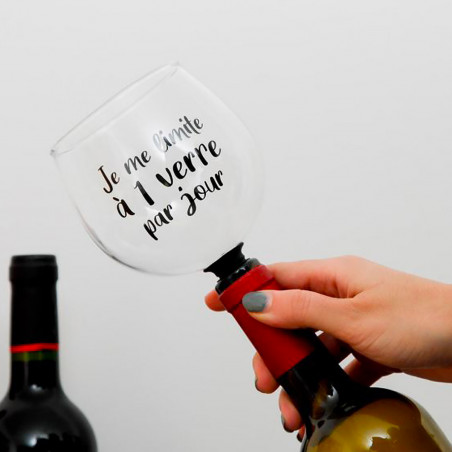 Verre bouchon de bouteille Je me limite ...