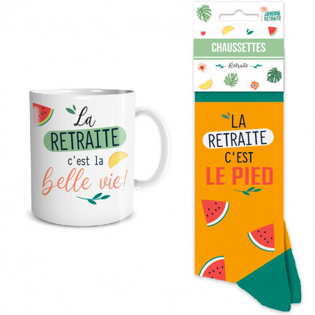 Coffret mug chaussettes La retraite