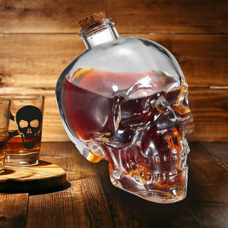 Coffret tête de mort bouteille et shooters