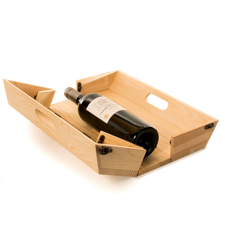 Coffret à bouteille transformable en plateau