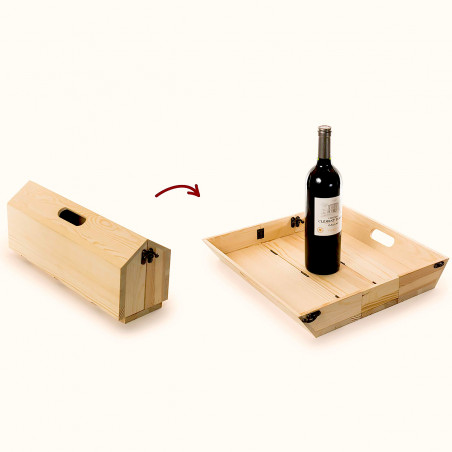 Coffret à bouteille transformable en plateau