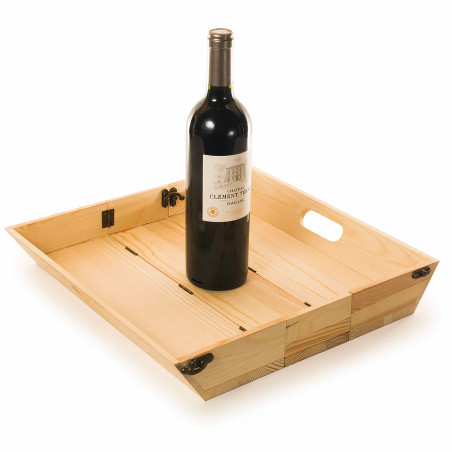 Coffret à bouteille transformable en plateau