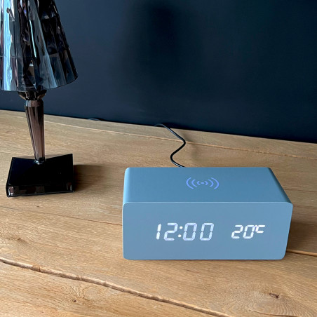 Réveil bloc chargeur induction gris