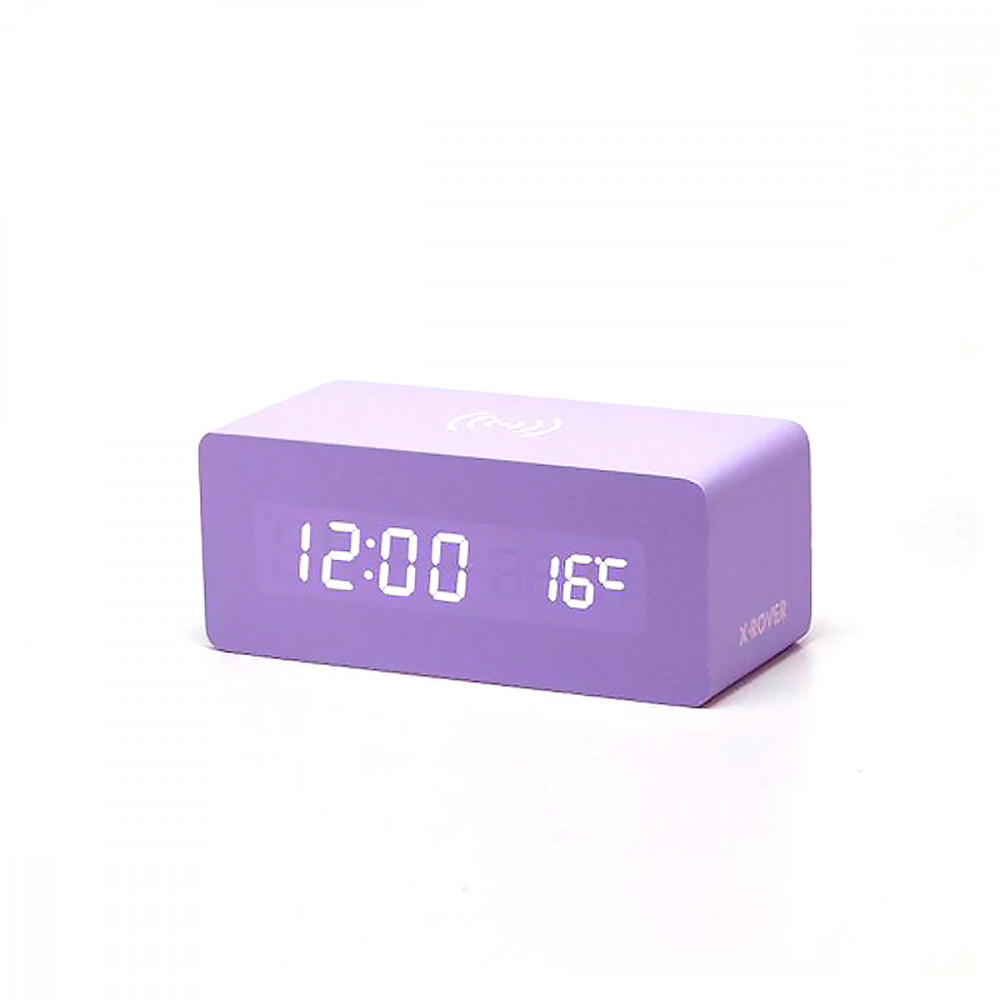 Réveil bloc chargeur induction violet
