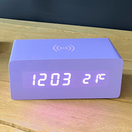 Réveil bloc chargeur induction violet