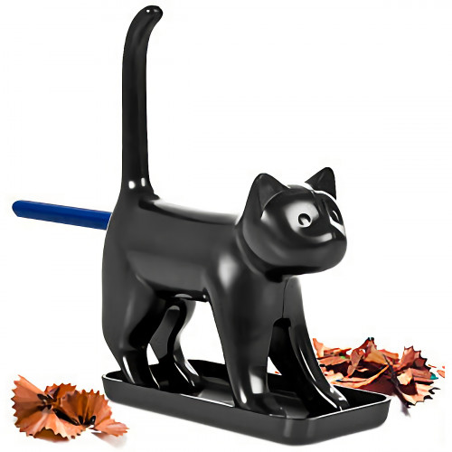 Chat Taille-Crayon Noir – Taille-Crayon Insolite avec Son - Mycrazystuff