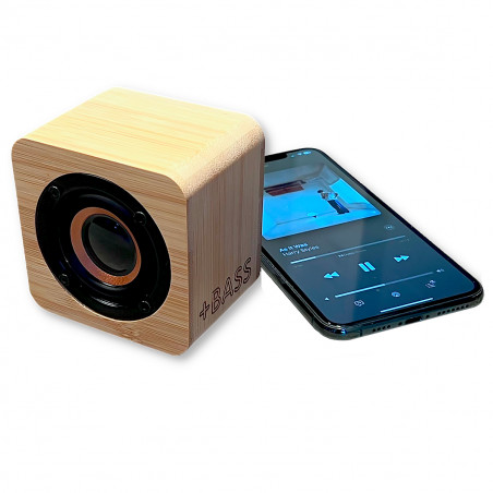 Enceinte en bambou bluetooth +Bass