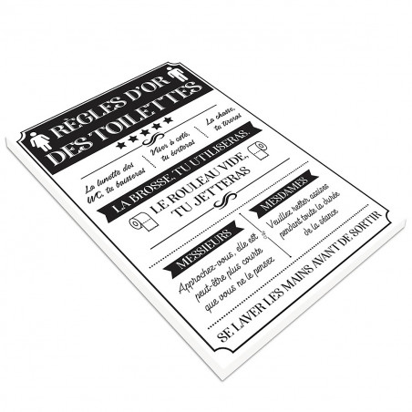 Cadre toile Règles d'or des toilettes