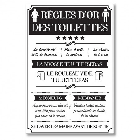 Cadre toile Règles d'or des toilettes