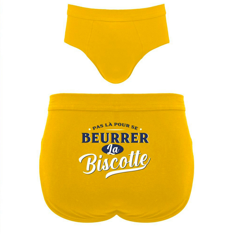 Slip humoristique "Pas là pour se beurrer la biscotte" - MyCrazystuff