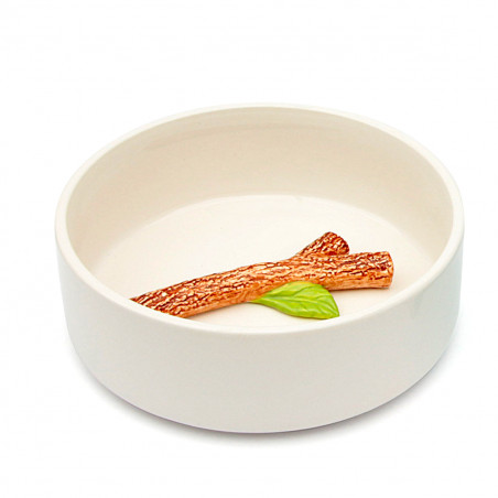 Bol d'eau pour chien avec bâton en trompe-l'œil