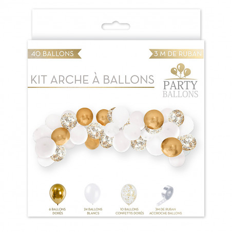 Kit Arche de ballons de fête dorés