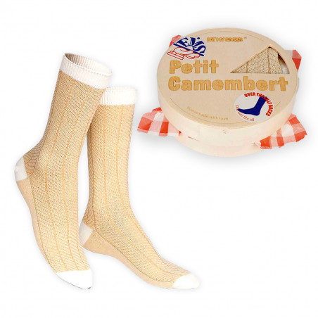 Chaussettes Petit Camembert dans une boîte en bois - Mycrazystuff.com