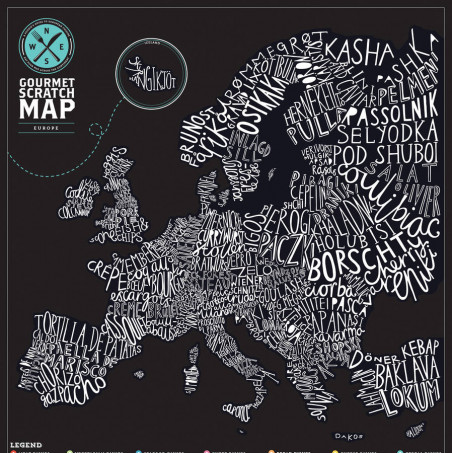 Carte d'Europe gastronomique à gratter - mycrazystuff.com