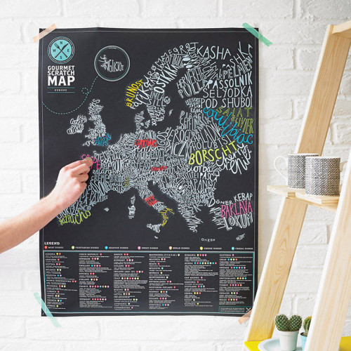 Carte d'Europe gastronomique à gratter - mycrazystuff.com