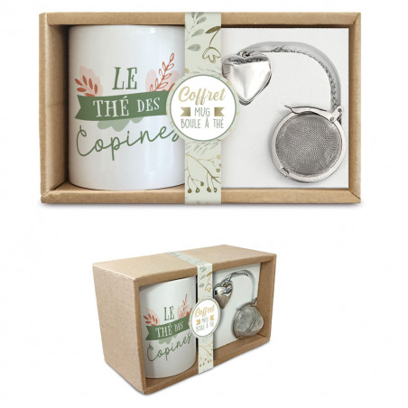 Coffret Mug Boule à Thé "Le Thé des Copines" - Mycrazystuff