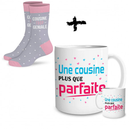 Ensemble mug et chaussettes Cousine parfaite - mycrazystuff