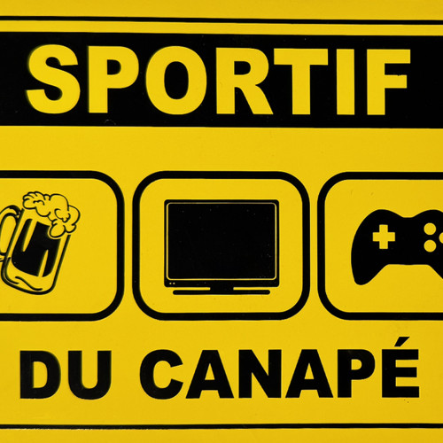Plaque Sportif du Canapé – Plaque Déco Humoristique - Mycrazystuff