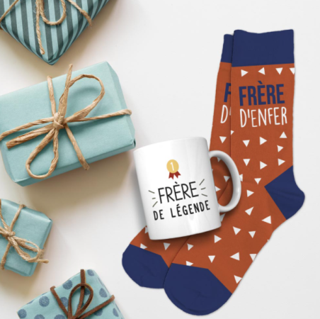 Ensemble mug et chaussettes Frère