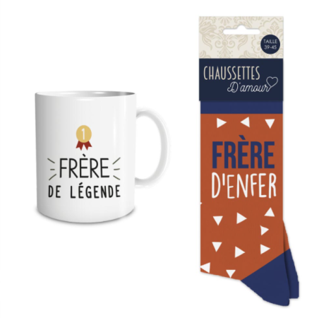 Ensemble mug et chaussettes Frère