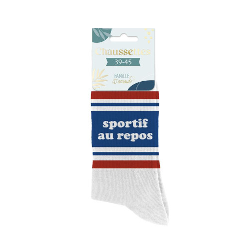 Chaussettes blanches sportifs au repos