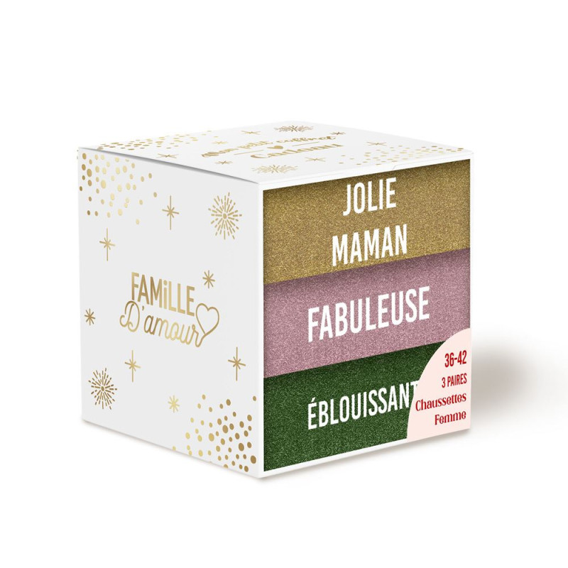 Coffret trio chaussettes paillettes jolie maman