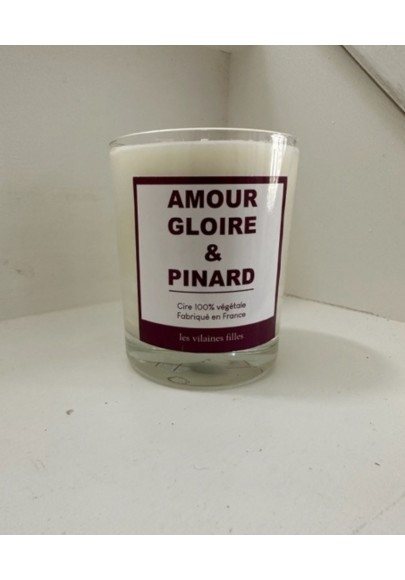 Bougie "amour gloire et pinard"