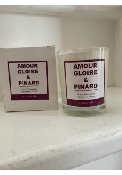 Bougie "amour gloire et pinard"