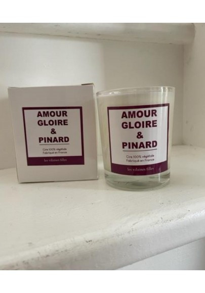 Bougie "amour gloire et pinard"