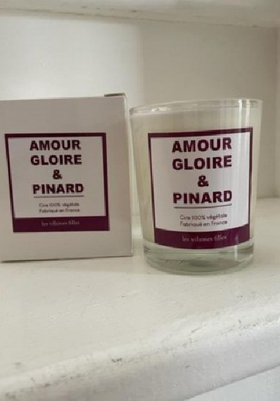 Bougie "amour gloire et pinard"