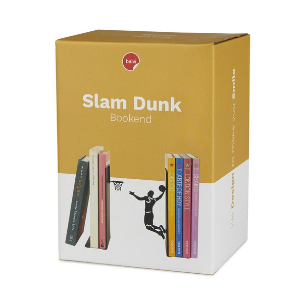 serre-livres métal noir slam dunk basket ball