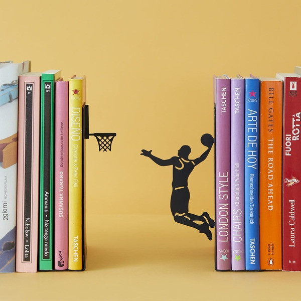 Serre-livres basket Slam Dunk – Métal noir décoratif - Mycrazystuff
