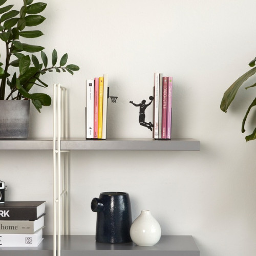 serre-livres métal noir slam dunk basket ball