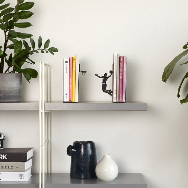 Serre-livres basket Slam Dunk – Métal noir décoratif - Mycrazystuff