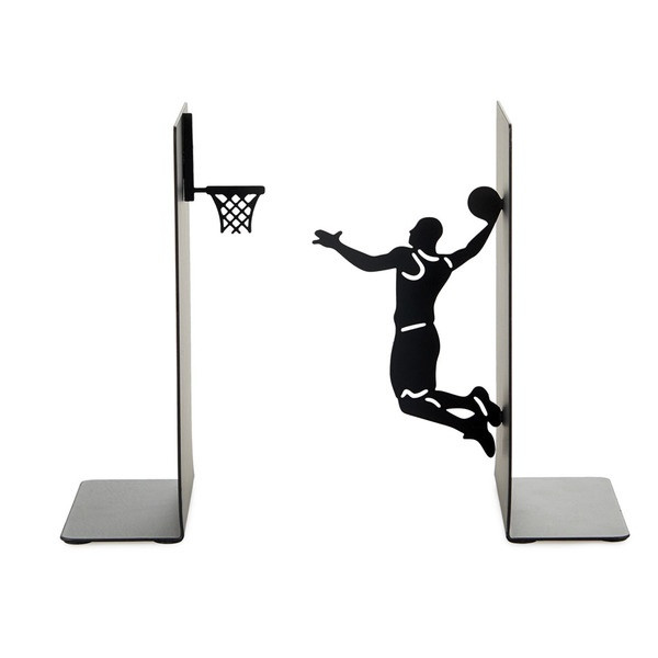 Serre-livres basket Slam Dunk – Métal noir décoratif - Mycrazystuff