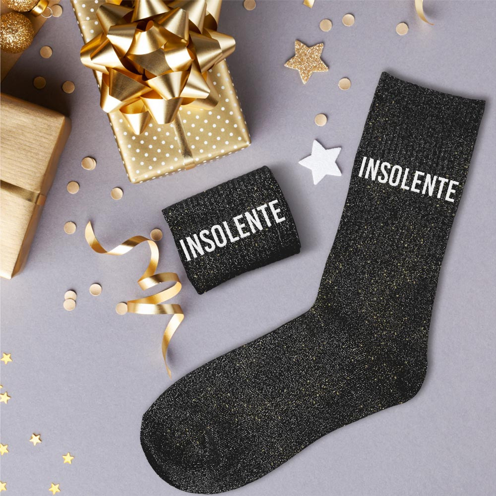 chaussettes grises à paillettes insolente