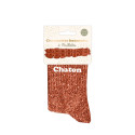 Chaussettes feston courtes à paillettes dorées "chaton" rouges