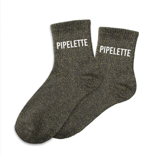 chaussettes noires à paillettes Pipelette