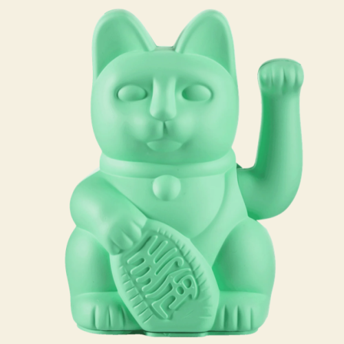 Lucky Cat Mint Green "Santé"