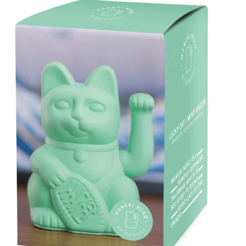 Lucky Cat Mint Green "Santé"