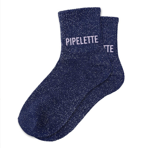 Chaussettes Bleues à Paillettes Argentées "Pipelette"