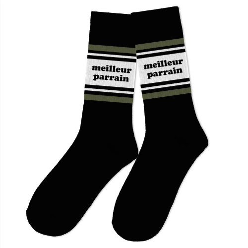 Chaussettes Noires "Meilleur parrain"