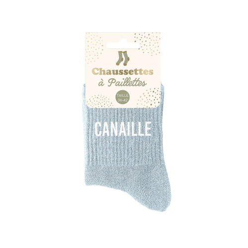 chaussettes paillettes grises canaille