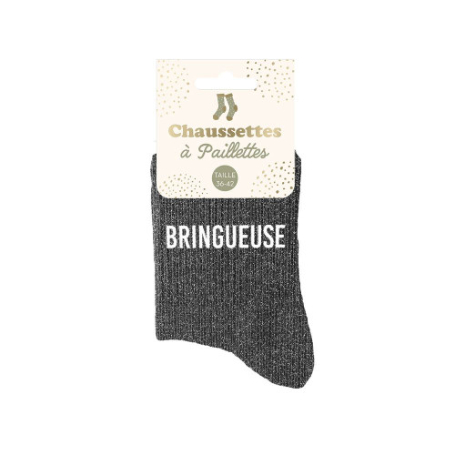 chaussettes noires paillettes bringueuse