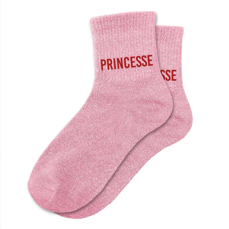 chaussettes roses paillettes princesse