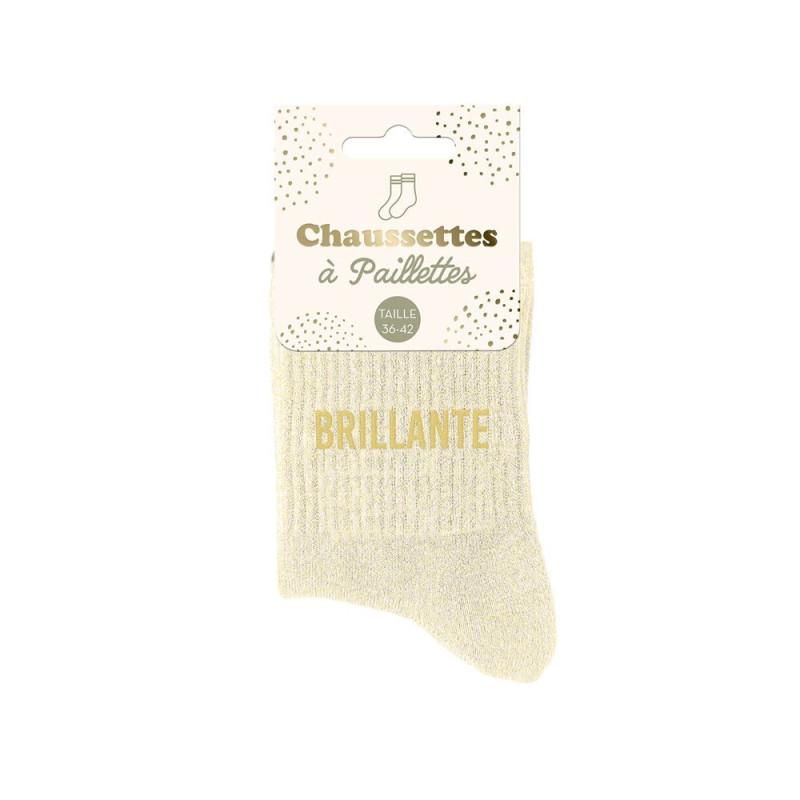 chaussettes blanches paillettes brillante